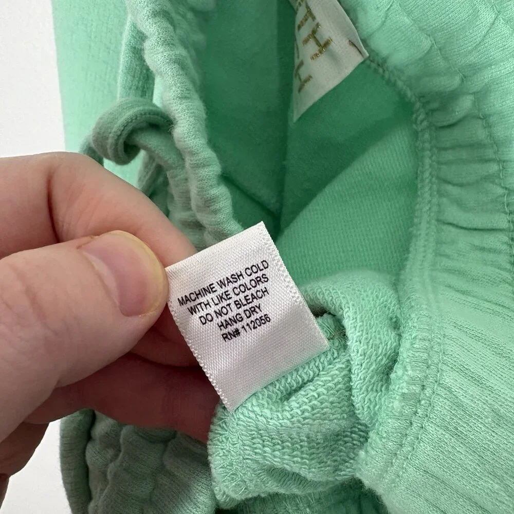 Judith March Women Size L Green Casual Lounge Preppy Smiley Face Sweat Shorts